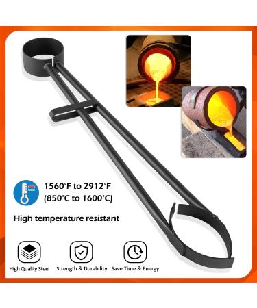 Foundry Crucible Flask Tongs for Metal Melting - Gold, Silver, Copper | Refinery Crucibles Casting Tool - Buy Online on SooperMarket.com
