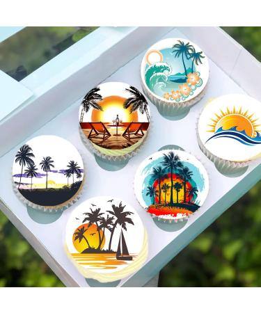 24 x Pre-Cut Travel Holiday 1 Edible Stand up Wafer/Rice Paper Cupcake Cake Toppers Birthday Party Beach Decorations (Summer Style 1) - Buy Online on SooperMarket.com