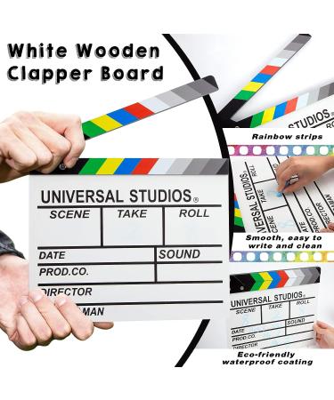 MCPINKY White Wooden Clapper Board - Rainbow Film Slate for Director Props - Buy Online on SooperMarket.com