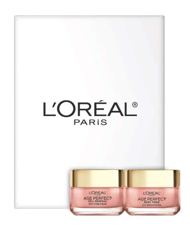 L'Oreal Paris Age Perfect Rosy Tone Eye Brightener & Travel Size Face Moisturizer Set - Buy Online on SooperMarket.com