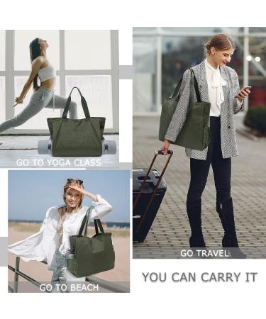 BOCMOEO Waterproof Yoga Mat Bag for Women | Shoulder Gym Bag with Mat Holder & Wet Pocket | Ideal for Gym, Yoga, Pilates, Travel, Beach | Green - Buy Online on SooperMarket.com