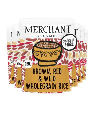 Merchant Gourmet Brown Red Wild Microwave Rice - Pack of 6 x 250g Pouches