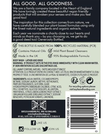 Baylis & Harding Goodness Body Wash Bundle - 6 x 500ml Vegan Friendly Body Wash (Lemongrass & Ginger, Oud Cedar & Amber) - Buy Online on SooperMarket.com