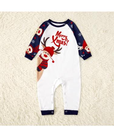 PatPat Family Matching Christmas Pajamas Set - Tree Snowflake & Letters Print, Long-sleeve Sleepwear, Baby 3-6 Months - Dark Blue - Buy Online on SooperMarket.com
