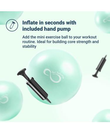 Live Infinitely 9 Barre Pilates Ball - Anti Burst Mini Ball for Yoga & Exercise - Includes Hand Pump & eBook - Mint Color - Buy Online on SooperMarket.com
