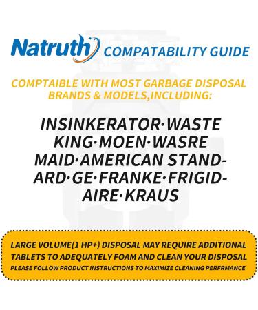 NATRUTH Garbage Disposal Cleaner Deodorizer Tablets 24 Pack - Lemon Fresh Formula Disposer Freshener Natural Kitchen Drain Cleaning Tablet - Buy Online on SooperMarket.com