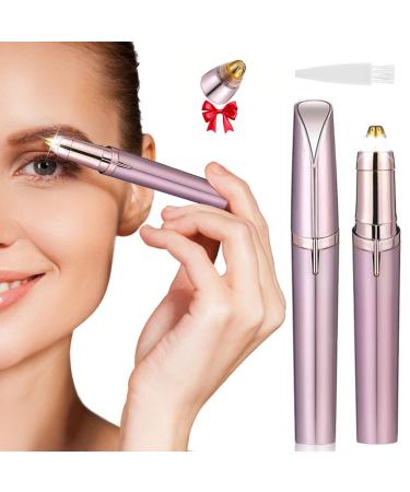 Eyebrow Trimmer Women with Light & Replacement Head BOZILY Painless Battery Eyebrow Epilator Pen for Women Portable Eyebrow Hair Remover Eyebrow Trimmer for Brows Face Cheek Lips Fuzz