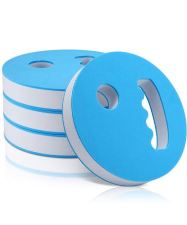 4 Pcs Water Exercise Discs Water Weights for Pool Exercise Set Eva Foam Water Aerobic Equipment for Adults Hand Held Pool Resistance for Swimming Beginners Water Exercise White and Blue