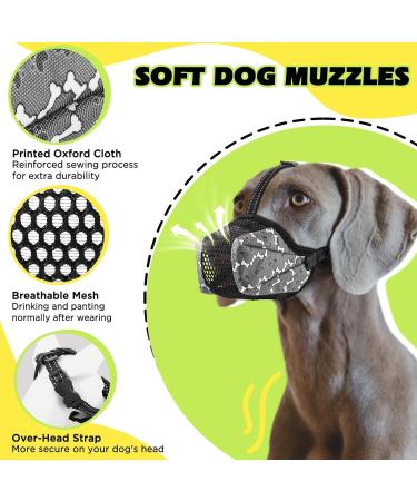 Adjustable Soft Dog Muzzle - Breathable Network Material for Small Medium & Large Dogs (XL Black) - Perfect for Training & Comfort - Buy Online on SooperMarket.com