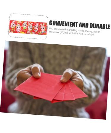MAGICLULU 60pcs 2023 Year of The Rabbit Red Packets Bunny 2024 Year Money Bag Red Luck Money Bag Festival Red Envelope Red Envelope for The Year of Dragon Paper Personality Lai See Bag Assorted Color 1 1.5X8X0.1CM - Buy Online on SooperMarket.com