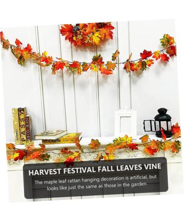 Cabilock 2 Pcs Simulated Maple Leaf Rattan Halloween Garland Maple Leaf Vines Silk Flower Artificial Ornament - Buy Online on SooperMarket.com