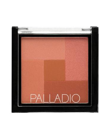 Palladio 2-In-1 Mosaic Blush and Bronzer, Silky Smooth Face Makeup Pressed Powder, Five Color Hues from Shimmering Pinks to Golden Browns, Rich Pigmented Shades, Flawless Finish, Desert Rose, 0.3 Oz