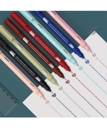 AECHY Colored Curve Dual Tip Pens - 6 Shapes, 8 Colors - Planner Journaling Drawing School Supplies - Curve + Fine Tips (8 pcs) - Buy Online on SooperMarket.com
