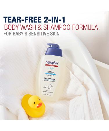 Aquaphor Baby Wash & Shampoo Fragrance Free - 25.4 fl oz (750 ml) | Gentle Skin Care - Buy Online on SooperMarket.com