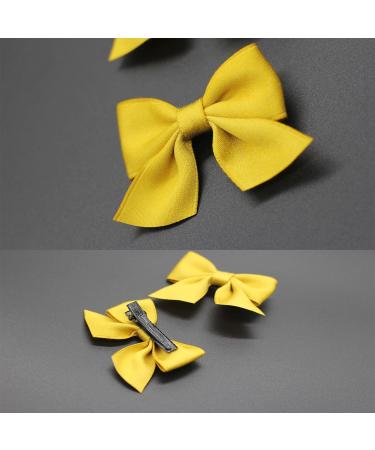 KERTFGOKU Yellow Hair Bows Clips for Girls - 2 PCS Cotton Ribbon Non Slip Hair Accessories for Baby Girls and Toddlers - Buy Online on SooperMarket.com