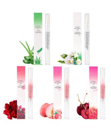 Cuticle Oil for Nail Care Fruity Natural Ingredient Nail Oil Pen Cuticle Oil Pen Organic Nail Oil Pen Nail Care Pen Products Thin Nails And Growth for Damaged Nails(5PC)
