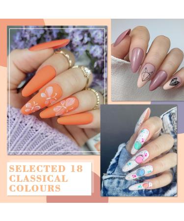 Lavender Violets Gel Nail Polish 21 Pcs New Year Gift Set Nude Grey Orange Red Glitter Valentine's Day UV LED Varnish Soak Off Shellac Nail Polish Base Glossy n Matte Top Coat Sliver Gold Manicure 987 Birthday Gift-987 - Buy Online on SooperMarket.com