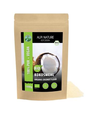 Organic coconut flour (1kg) raw food quality from controlled organic cultivation gluten -free lactose -free laboratory test vegan 1 kg (1 Pack)