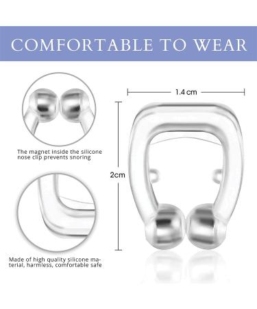 Snore Stopper Nose Clips - Quiet Restful Sleep with Comfortable Silicone & Magnets - Clear & Travel-Friendly (6 Pack) - Buy Online on SooperMarket.com