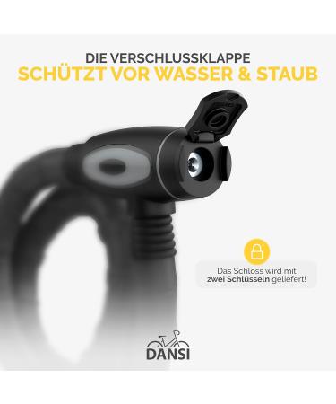 Dansi Tank Lock Bicycle - Theft Protection with 2 Keys | Secure Bike Lock for E-Bikes & More | 18 x 850 mm - Buy Online on SooperMarket.com