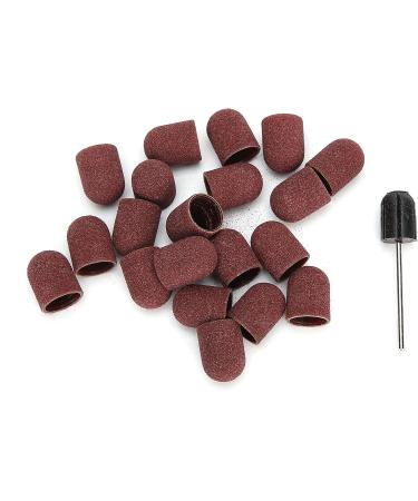 Nail Sanding Drill Bit 0.5 X 0.7in Easy To Store High Strength Nail Polishing Sanding Head Fine Sandpaper with Shaft for Grinding(Brown) - Buy Online on SooperMarket.com