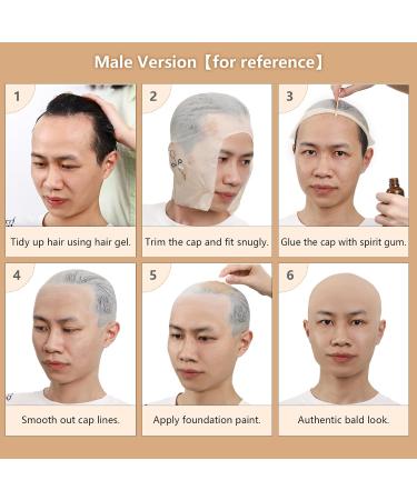 Bald Cap Halloween Makeup Kit - Realistic Cosplay & SFX Costume Set for Men & Women | Perfect for Dress-Up Parties Theater & Film - Buy Online on SooperMarket.com