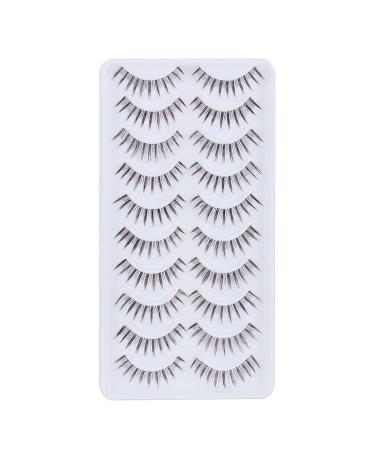 Buy Outopen 10 Pairs Brown Natural Look Manga Lashes - Short 5-13MM Handmade Wispy False Eyelashes for Daily Wear | International Shipping - Buy Online on SooperMarket.com