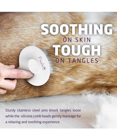 Poodlie Self Cleaning Pet Brush - Shedding Dog & Cat Grooming Tool - Buy Online on SooperMarket.com