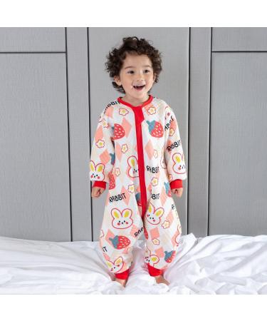 ZIGJOY Toddler Sleeping Bag 1.5 TOG | 100% Cotton Sleep Sack for 2-4T Baby | All Year Round Footed Baby Sleep Bag - Rabbit Design - Buy Online on SooperMarket.com