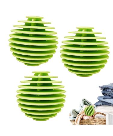 Laundry Balls for Dryer - Hair Catcher Laundry Balls - Multi-Layer Vane Laundry Scrubbing Balls Anti-tangling Efficient Lint Catcher Reusable Eco-Friendly Balls for Clothes Pet Hair Pochy Green