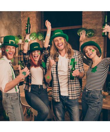 64 PCS St Patrick's Day Glitter Shamrock Temporary Tattoos - Partywind Metallic Face Stickers for Women, Men, Kids - Saint Patrick's Day Decorations & Party Favors (2 Sheets) - Buy Online on SooperMarket.com