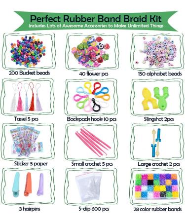 Kayzyue Rubber Band Bracelet Kit - DIY Loom Bracelet Making Kit with 12000 pcs, Charms, Y-Looms, Crochet Hooks, and S-Clips - Buy Online on SooperMarket.com