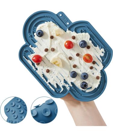 Ohmo Lick Mat for Dogs & Cats - 2 PCs Cute Cactus Design | Leak Mat for Puppy Fear Relief & Slow Feeding | Food-Grade Silicone (Dark Blue) - Buy Online on SooperMarket.com