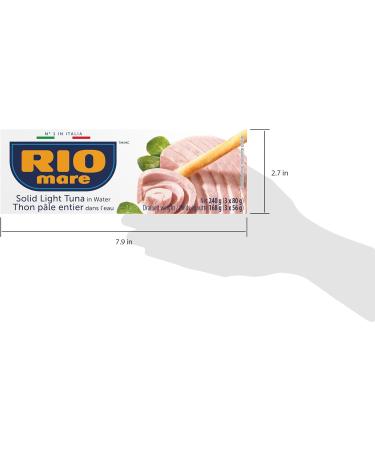Rio Mare - Solid Light Tuna in Water - Canned Tuna in Water High in Protein Ready to Eat Snack - 80g (3 Cans) 240 g (Pack of 1) - Buy Online on SooperMarket.com