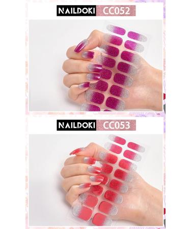 NAILDOKI Nail Stickers - 12 Sheets x 16 Pieces Full Wraps - Self-Adhesive Gel Nail Art Decals for Women and Girls - Buy Online on SooperMarket.com