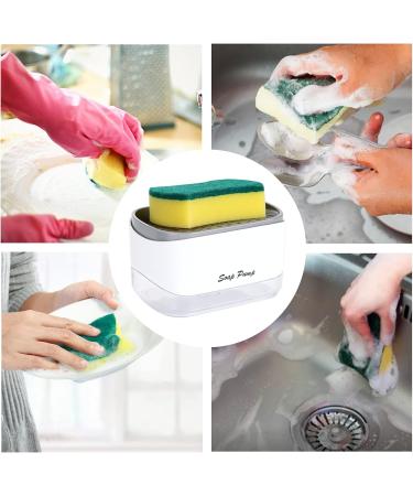 19-Piece Kitchen Sponge Set & 2-in-1 Dish Soap Dispenser - Essential Kitchen Tools for Easy Dishwashing - Buy Online on SooperMarket.com
