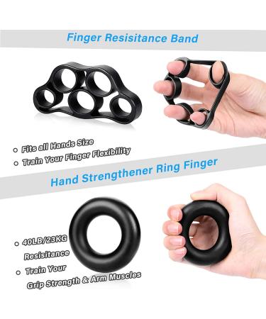 ALMAH Hand Grip Strengthener Kit (5 Pack) - Adjustable Forearm & Finger Exerciser Set with Carry Bag - Buy Online on SooperMarket.com