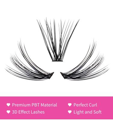 Fadlash Cluster Eyelash Extension 11mm D Curl 0.07mm - DIY Individual Lashes Self-Application DH-30D+40D - Buy Online on SooperMarket.com