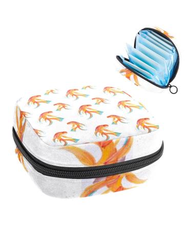 Anna Cowper Fish Sanitary Napkin Storage Bag Feminine Menstrual Cup Pouches Nursing Pad Holder Tampon Bags Portable Period Bag for Women Teen Girls 1Pcs Multi-colored 18