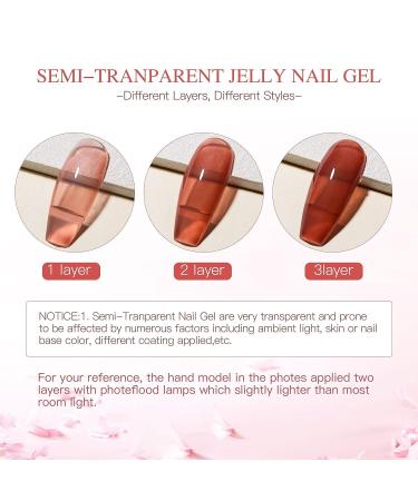 MEET ACROSS Jelly Gel Nail Polish Set - 6 Morandi Colors for Salon Gel Manicure and DIY Nail Art (Gray, Purple, Yellow) - Buy Online on SooperMarket.com
