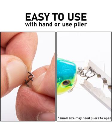 Dr.Fish 50 Pack Stainless Steel Crankbait Snaps - Quick Change Fishing Clips - Bass Fishing Lure Snaps - 50 Pack - Buy Online on SooperMarket.com