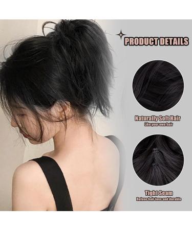 Clip on Ponytail for Woman 8 Teeth Claw Messy Bun Makeup Ponytail Extension Synthetic Fiber Stylish Clip in Claw Hair Washable Hairpiece for Photography Black - Buy Online on SooperMarket.com