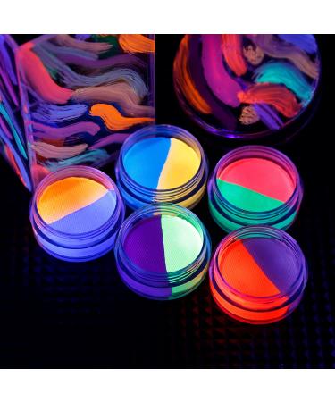 Ecofavor Water Activated UV Reactive Pastel Cake Eyeliner - 10 Colors Hydra Eye Liner for Face & Body - Glow in Blacklight for Halloween & Club Makeup - Buy Online on SooperMarket.com