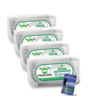 Natural odor neutralizer for the refrigerator-4-I-pack refrigerator odor biller with activated carbon from against stench and smell moisture reusable refrigerator deodorant white 1 piece (4 Pack)