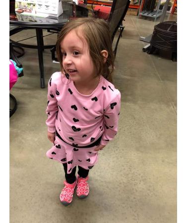 Girls Toddler Heart Print Hoodie Top + Leggings Set 5-6 Yrs - Pink - Buy Online on SooperMarket.com
