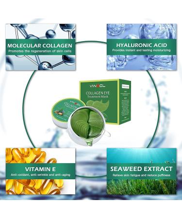 VANELC Eye Mask - Collagen Seaweed Under Eye Patches for Dark Circles Puffiness & Wrinkles | Natural Eye Treatment Gel - Buy Online on SooperMarket.com