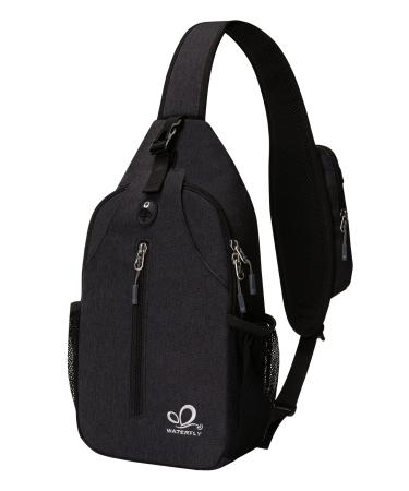 Waterfly Sling Rucksack Sling Bag shoulder backpack shoulder bag adjustable backpack belt hiking chest backpack for men and women black