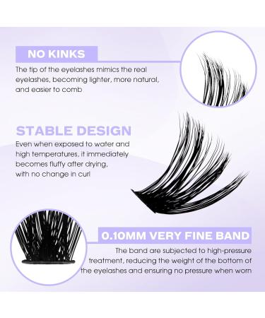 Premium 240 PCs Individual Eyelashes - D Curl Mix 12-16mm DIY Cluster Eyelash Extensions - 60p+80p Kits for At-Home Use - Buy Online on SooperMarket.com