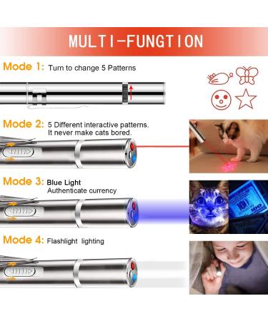 ANDICEQY Cat Laser Toy - 7 Adjustable Patterns for Indoor Pets - Long Range Training & Exercise - USB Rechargeable - Buy Online on SooperMarket.com