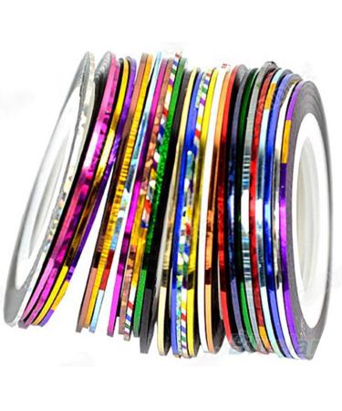 10 Mixed Color Nail Art Narrow Line Striping Tape Sticker DIY Nail Tip Decorations Adhesive Nail Striping Stickers Fashion Design
